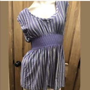 $116 Plenty Tracy Reese Purple Gray Striped Top M